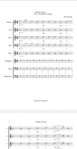 Photo: Preview Score A Mother's Hymne Score for 10-part poem choirwork based on Stabat Mater