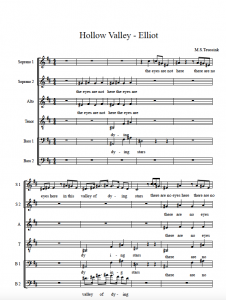 Photo: Preview of 'Hollow Valley' - Score for Choir based on a poem 'Hollow Man' by T.S.Elliot